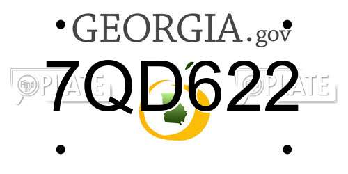 7QD622 Georgia License Plate