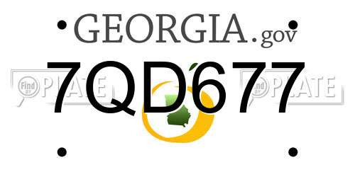 7QD677 Georgia License Plate