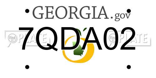 7QDA02 Georgia License Plate