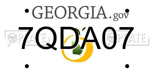 7QDA07 Georgia License Plate