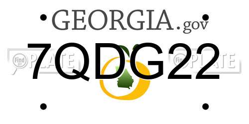 7QDG22 Georgia License Plate
