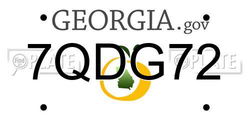 7QDG72 Georgia License Plate