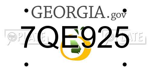 7QE925 Georgia License Plate