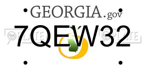 7QEW32 Georgia License Plate