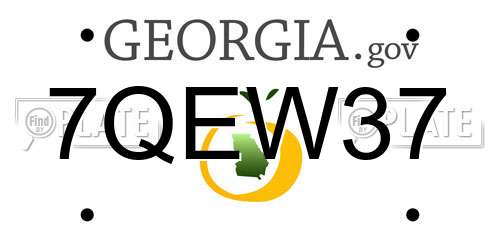 7QEW37 Georgia License Plate
