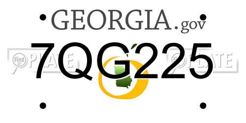 7QG225 Georgia License Plate