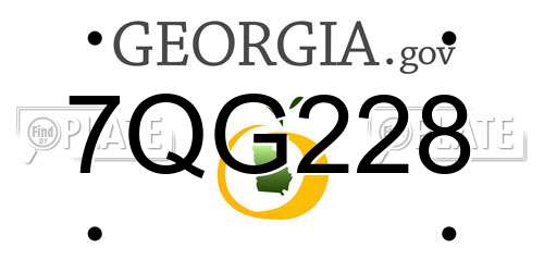 7QG228 Georgia License Plate