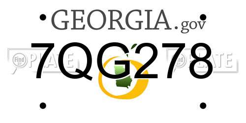 7QG278 Georgia License Plate