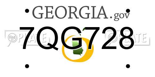 7QG728 Georgia License Plate