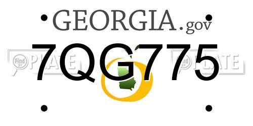 7QG775 Georgia License Plate