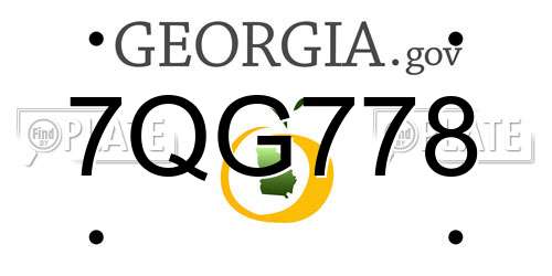 7QG778 Georgia License Plate