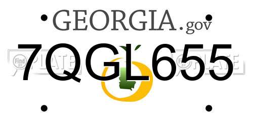 7QGL655 Georgia License Plate