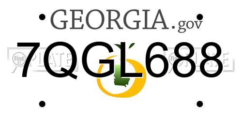 7QGL688 Georgia License Plate