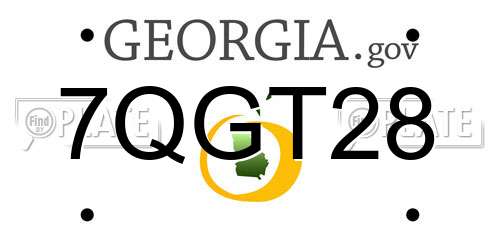 7QGT28 Georgia License Plate