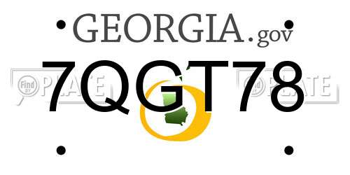 7QGT78 Georgia License Plate