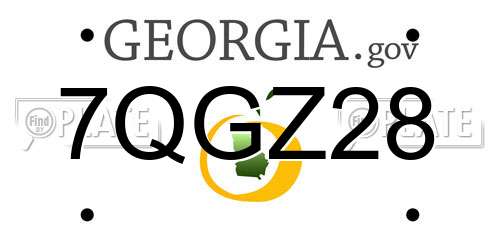 7QGZ28 Georgia License Plate
