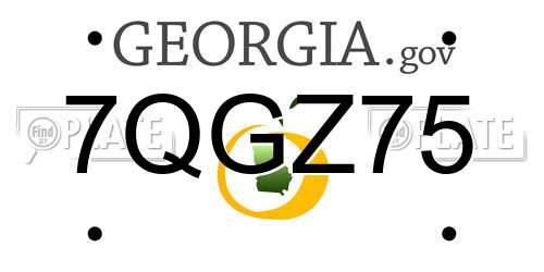 7QGZ75 Georgia License Plate