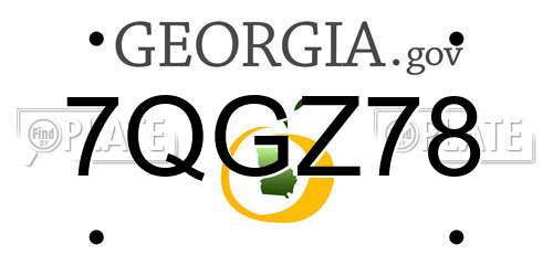 7QGZ78 Georgia License Plate