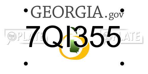 7QI355 Georgia License Plate