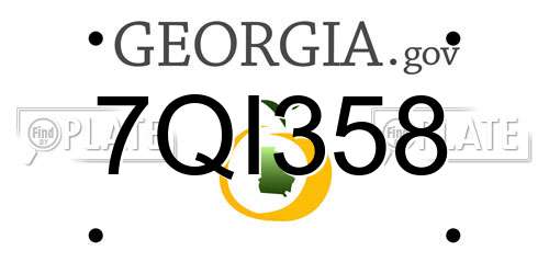 7QI358 Georgia License Plate