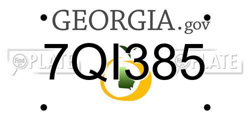 7QI385 Georgia License Plate