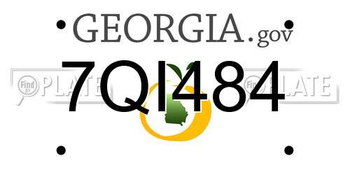 7QI484 Georgia License Plate
