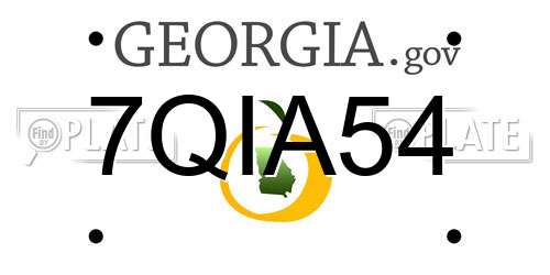 7QIA54 Georgia License Plate