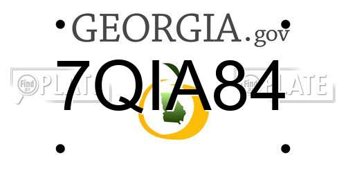 7QIA84 Georgia License Plate
