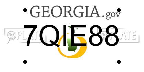 7QIE88 Georgia License Plate