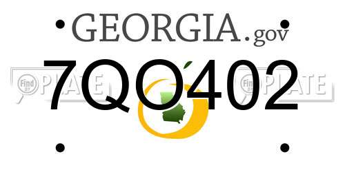 7QO402 Georgia License Plate