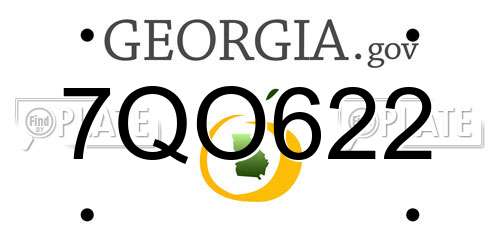 7QO622 Georgia License Plate