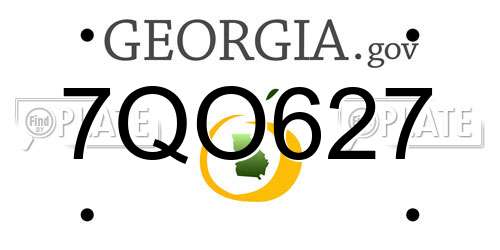 7QO627 Georgia License Plate
