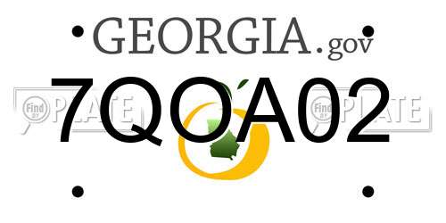 7QOA02 Georgia License Plate