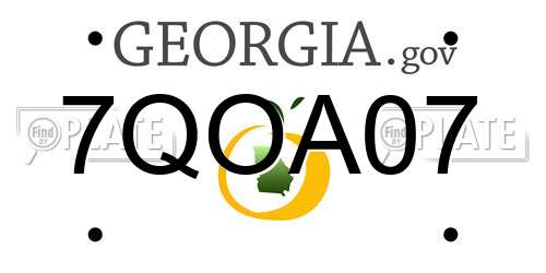 7QOA07 Georgia License Plate