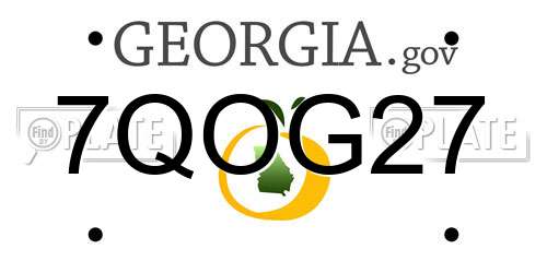 7QOG27 Georgia License Plate