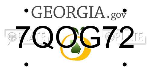 7QOG72 Georgia License Plate