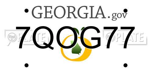 7QOG77 Georgia License Plate