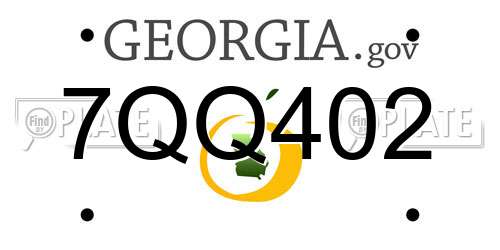 7QQ402 Georgia License Plate
