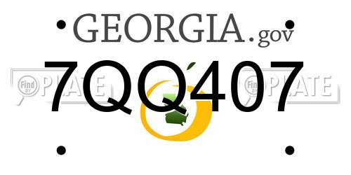 7QQ407 Georgia License Plate