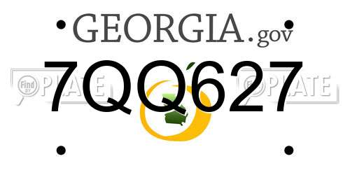 7QQ627 Georgia License Plate