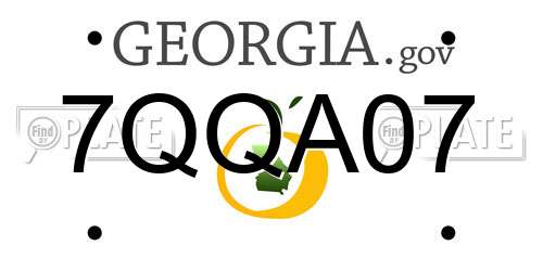 7QQA07 Georgia License Plate