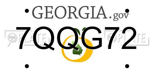 7QQG72 Georgia License Plate