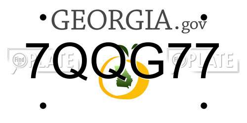 7QQG77 Georgia License Plate