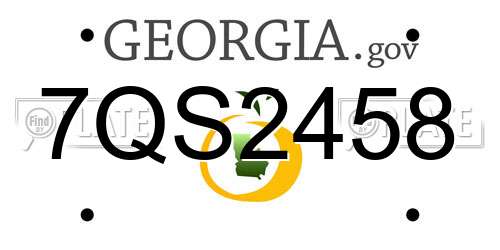 7QS2458 Georgia License Plate