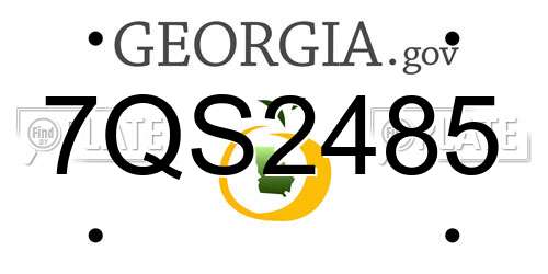 7QS2485 Georgia License Plate