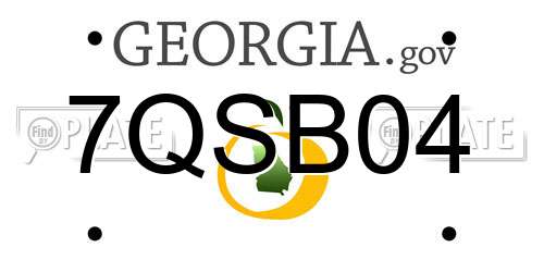 7QSB04 Georgia License Plate