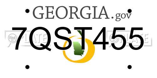 7QST455 Georgia License Plate