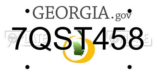 7QST458 Georgia License Plate