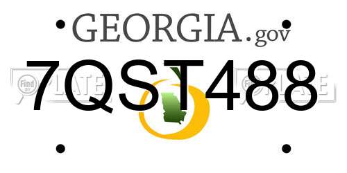 7QST488 Georgia License Plate