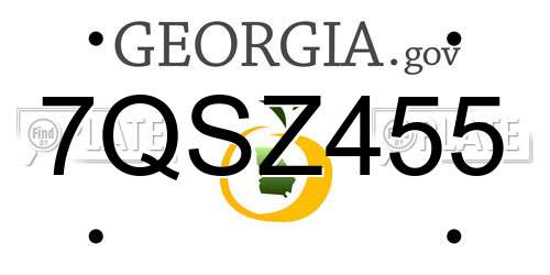 7QSZ455 Georgia License Plate